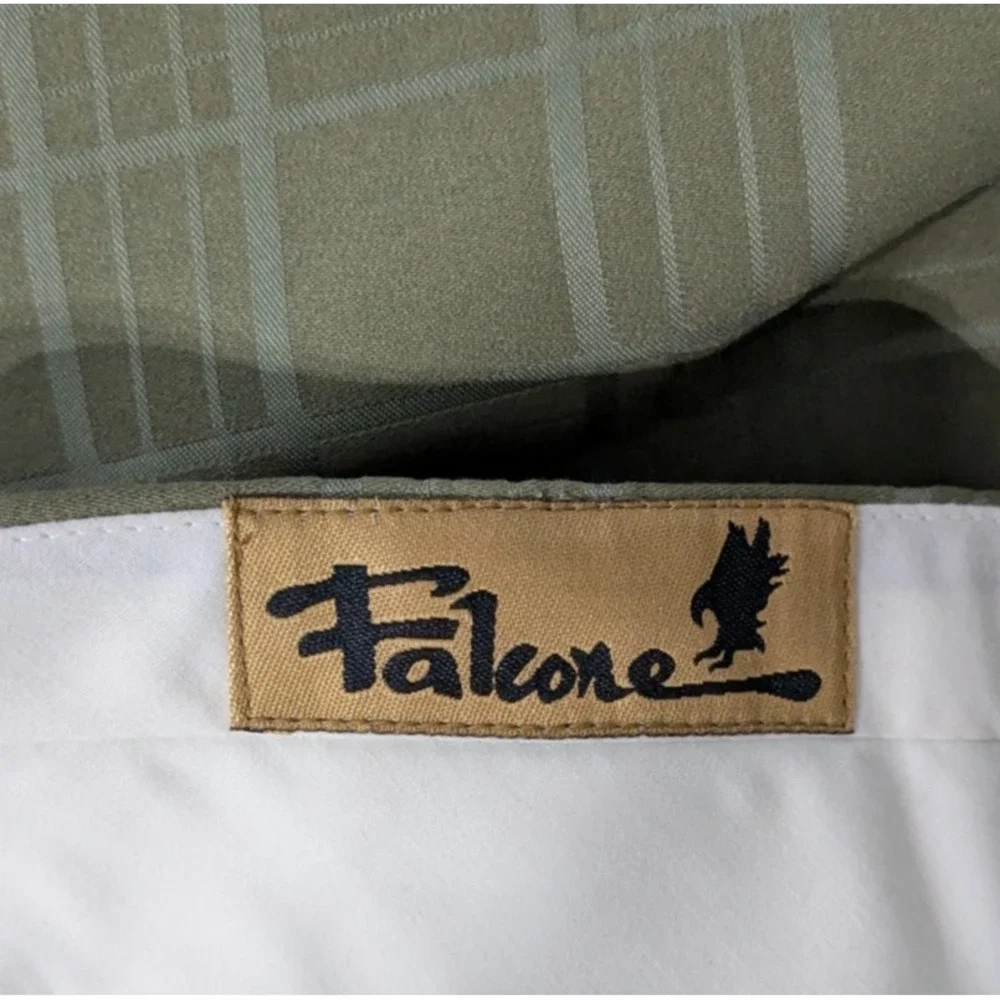 Falcone Vintage Olive Green Windowpane 7 Button Zoot Suit 44L 38W 1920s Styled